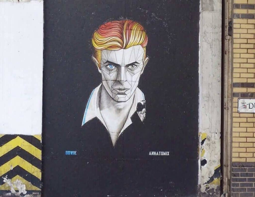 David Bowie street art Meridan House Birmingham