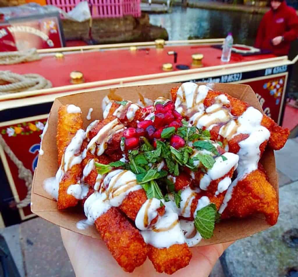 Halloumi fries with mint and pomegranate Kerb food market London