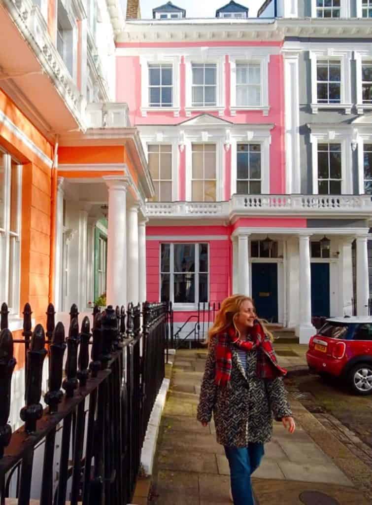 Tall pink house Chalcot Square London