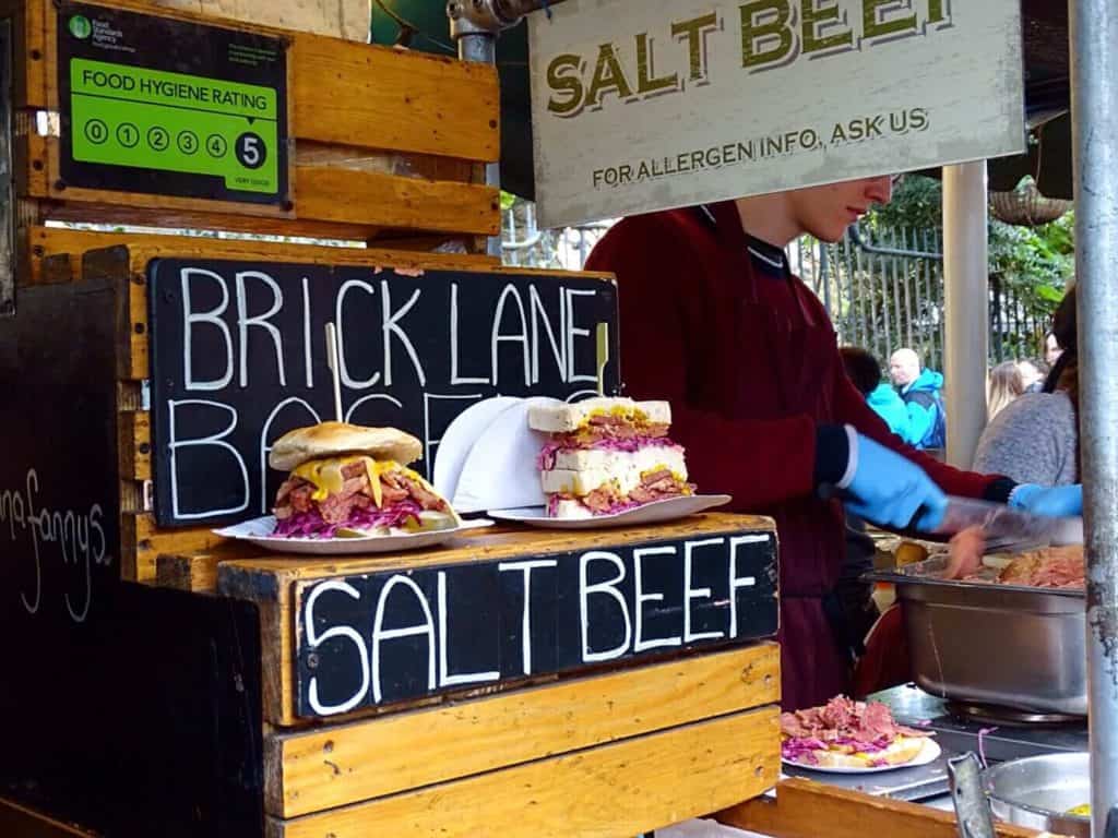 Salt beef bagels at Borough Market London