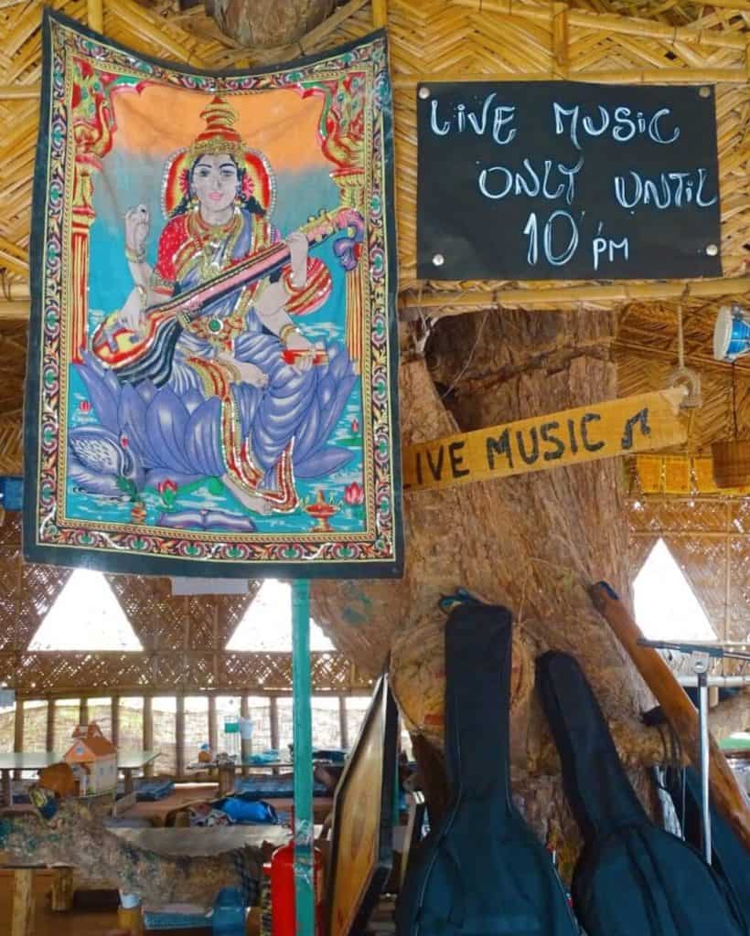 Colourful interior Treehouse Cafe Rishikesh 