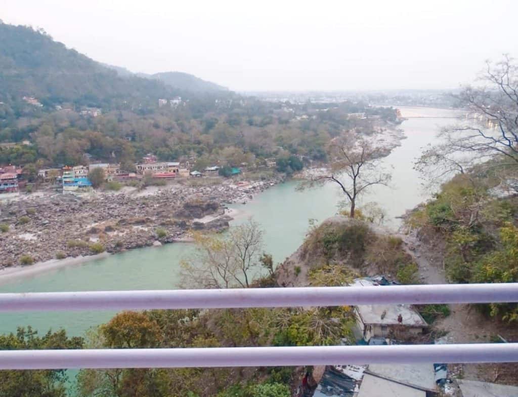 View from Cafe Power of thoughts Rishikesh 