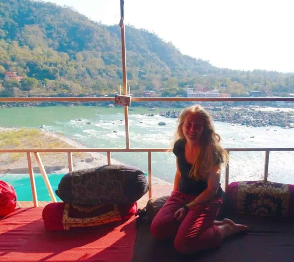 View of river from Shambala Cafe Rishikesh 