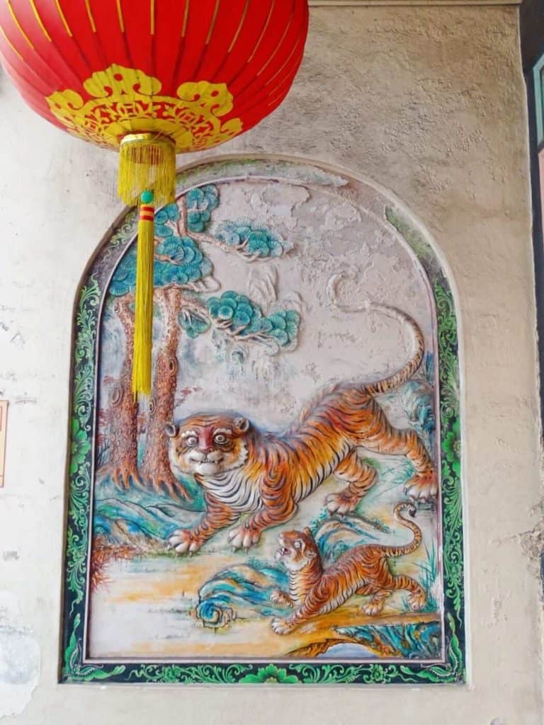 Tiger carving at Cheng Hoon Teng Temple Melaka