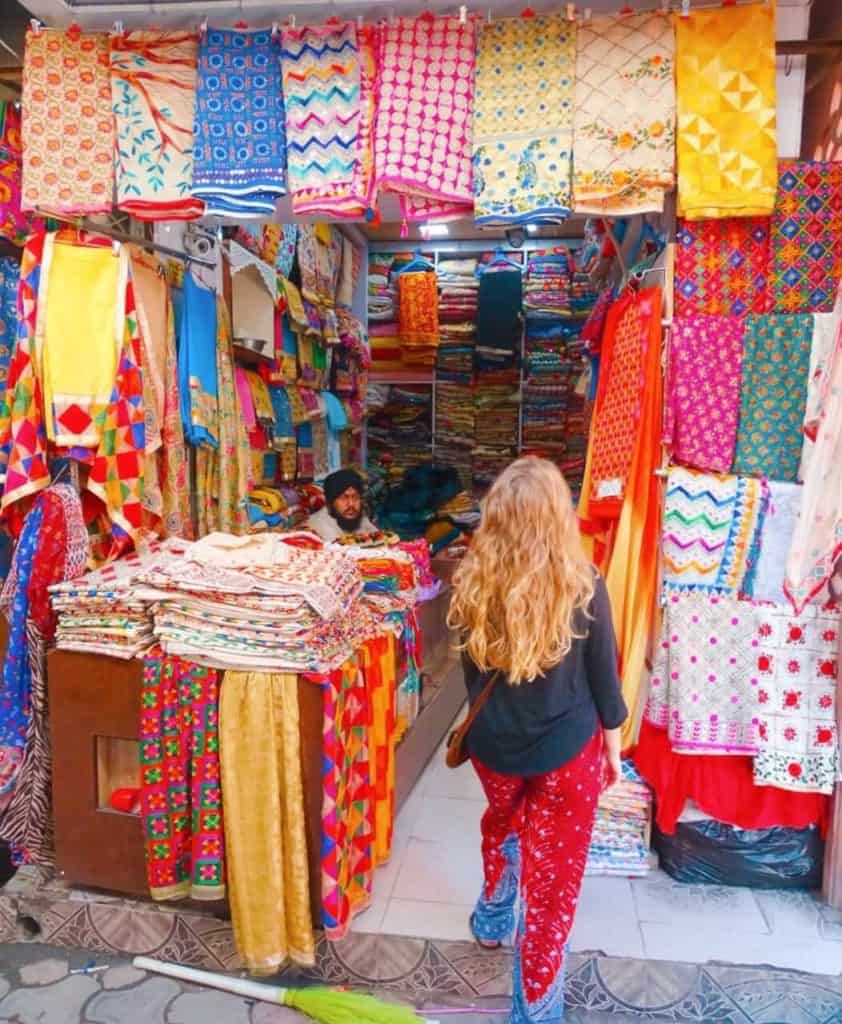 Colourful shops Amritsar centre