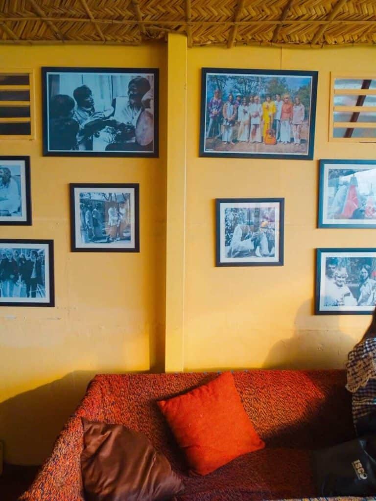 Yellow walls at Beatles Cafe Rishikesh 