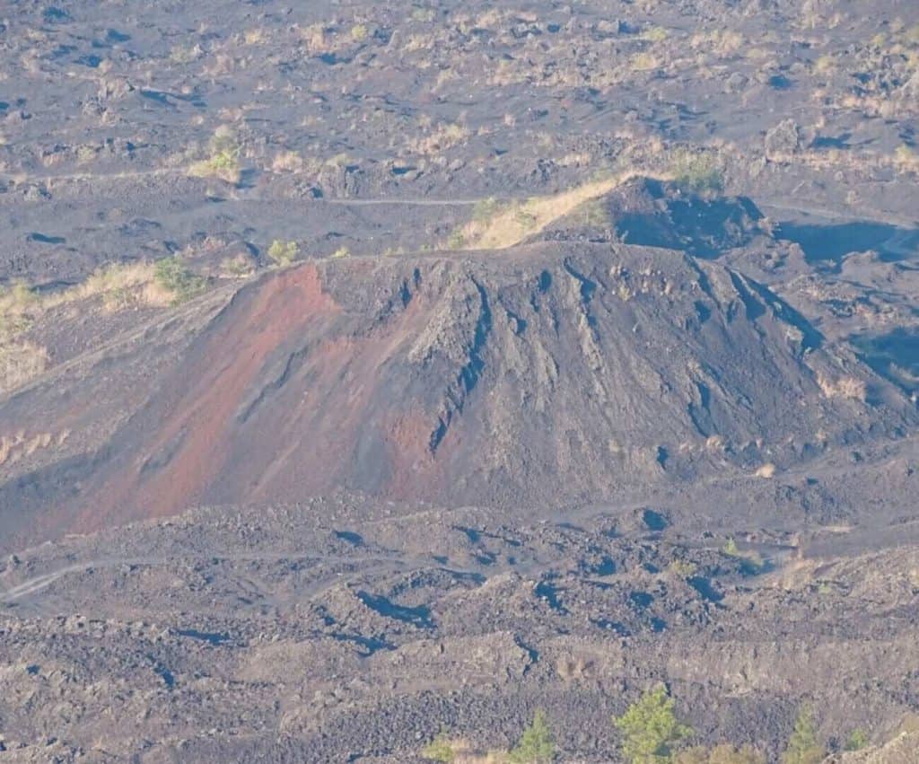 Blackened lava