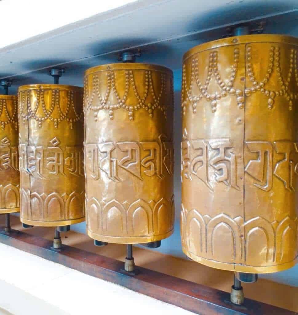 Prayer wheels Dalai Lama Temple Mcleod Ganj Dharamshala 