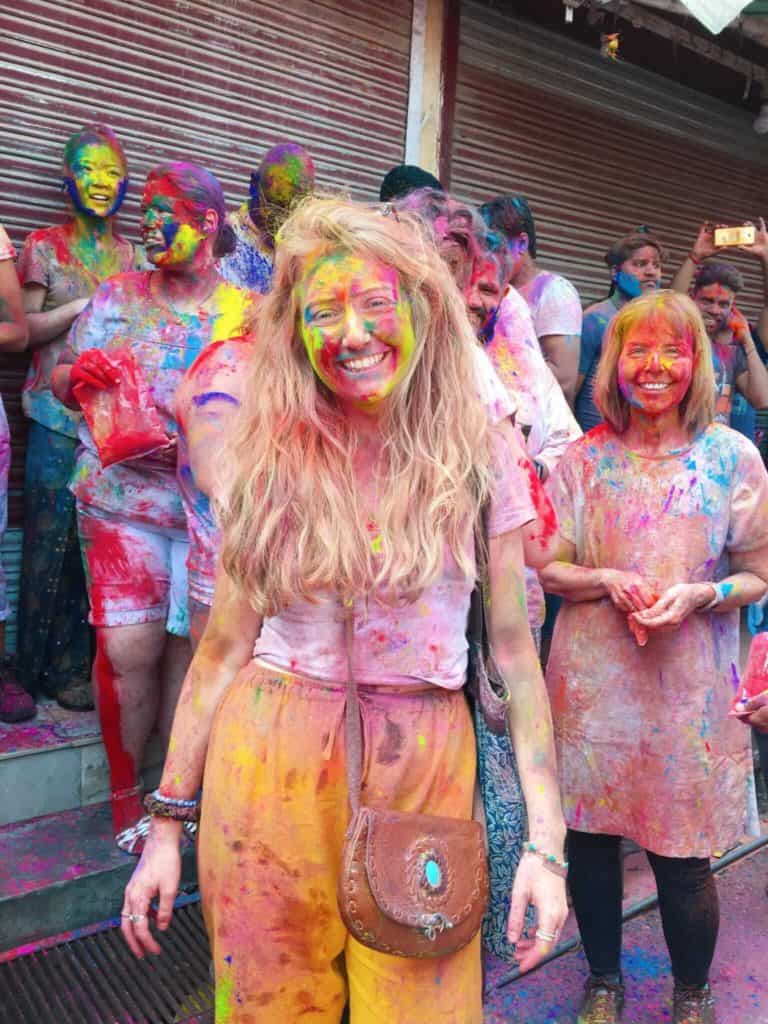 Solo female Holi in India