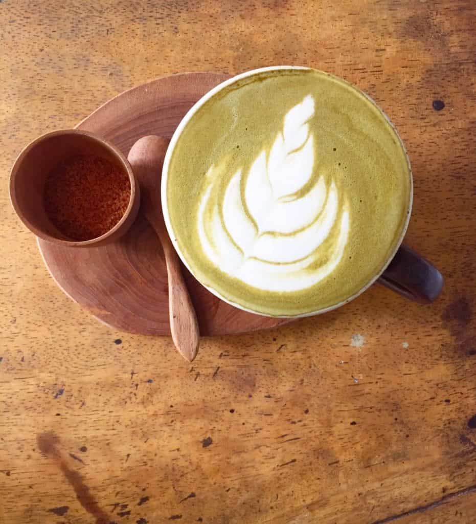 Matcha latte at 9 Angels Warung Ubud