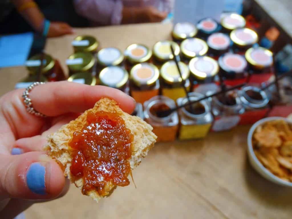 Crackers and chutney Samada Sunday Market 