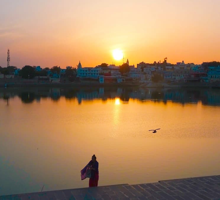 Pushkar lake a sunset