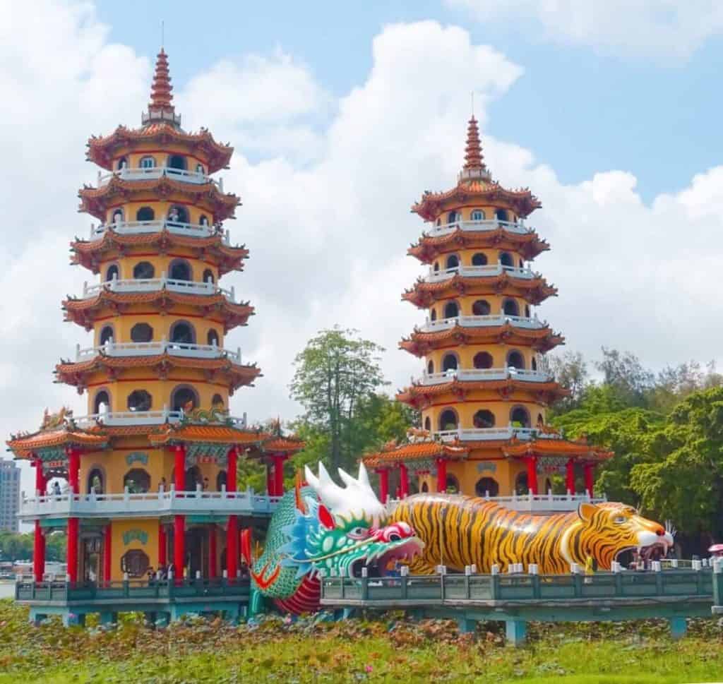 Pagodas of dragon and tiger pagodas Kaohsiung
