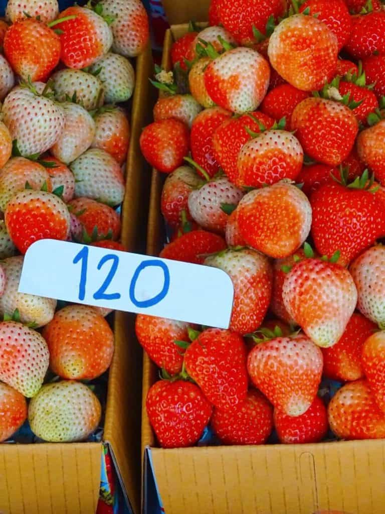 Strawberries at market Doi Inthanon Chiang Mai