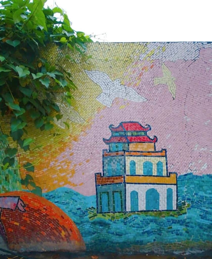 Hidden gems Hanoi mosaic wall