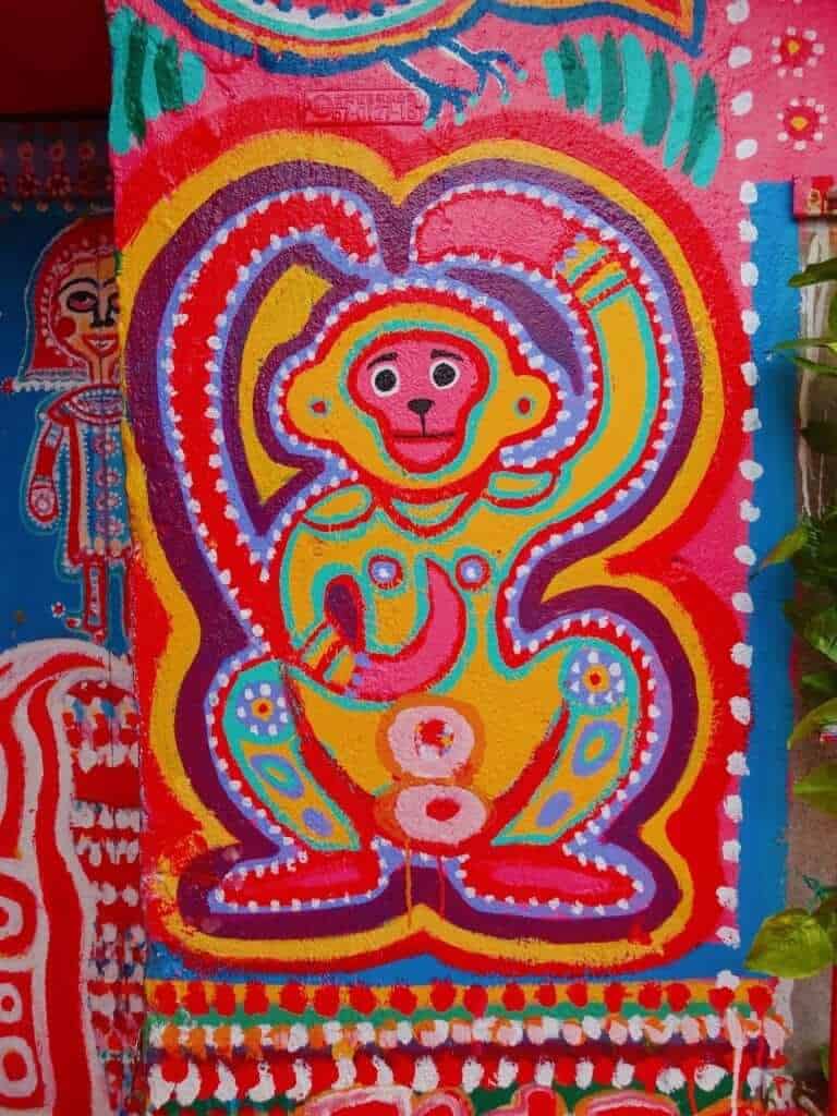 Monkey street art Rainbow Village Taichung