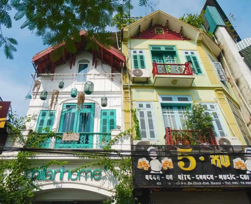 Colourful houses Truc Bach Hanoi