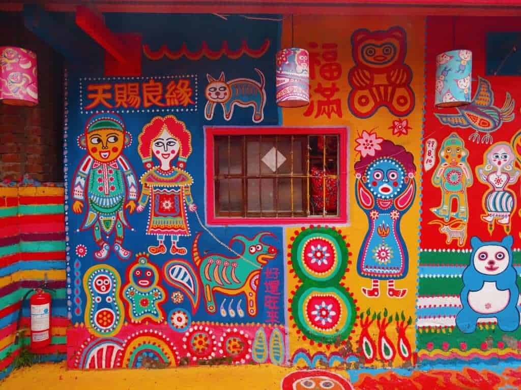 Cartoon drawings Rainbow Village Taichung