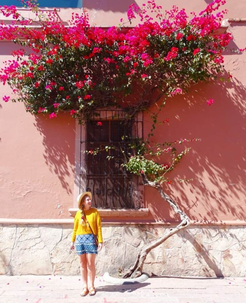 Pink doorway Tequisquiapan Queretaro 