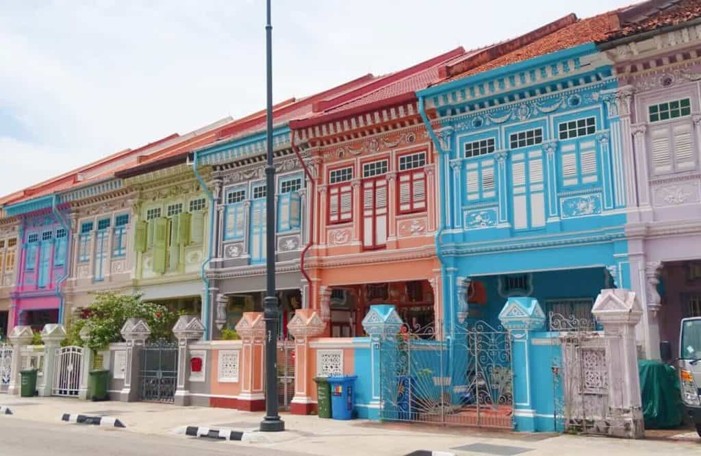 Colourful houses Koon Seng Road