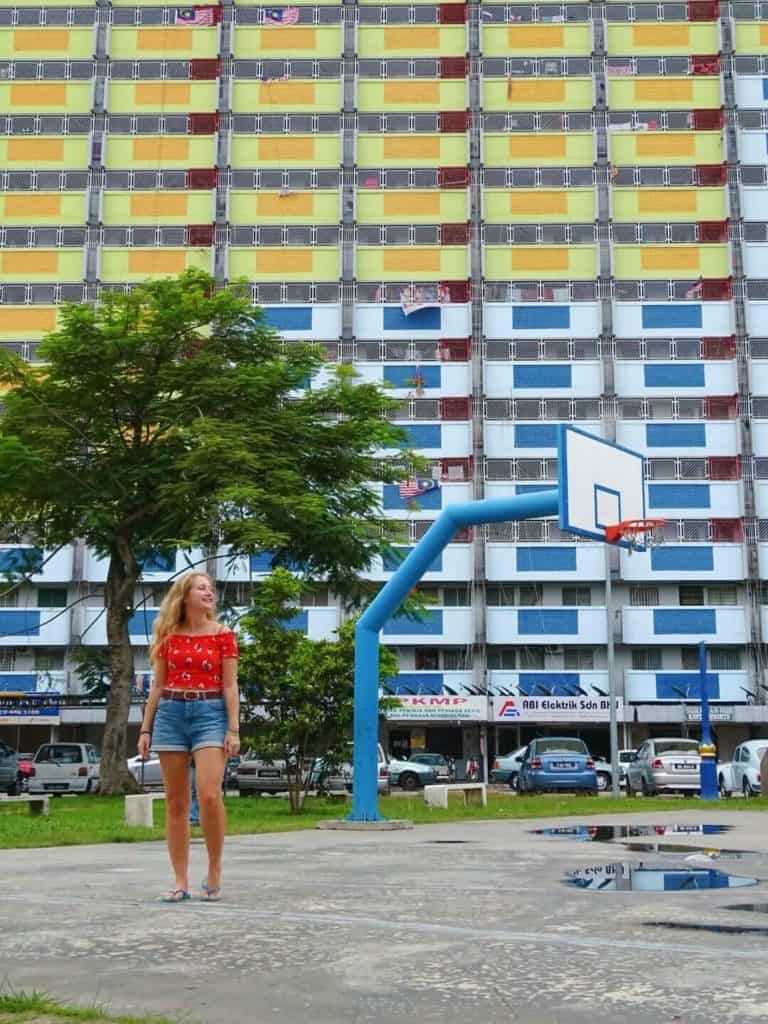 Colourful apartment block