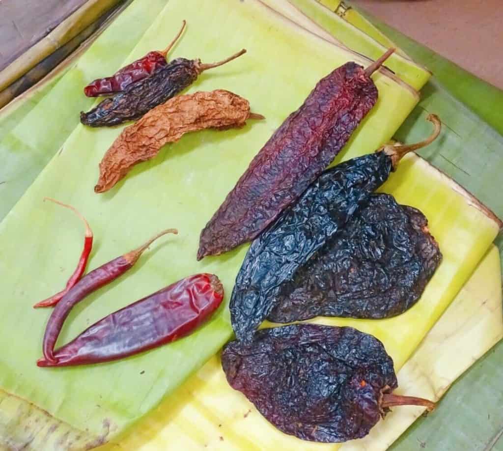 Array of chilli peppers Mercado Medellin Mexico City