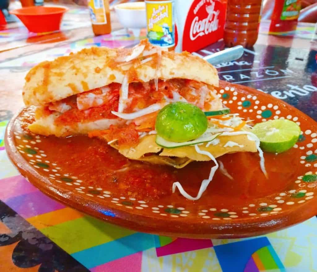 Sandwich at San Juan de Dios Market Guadalajara 