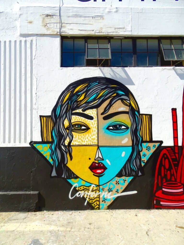 Four face street art Woodstock Cape Town