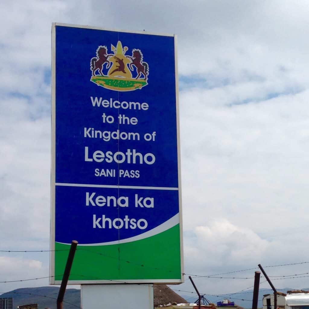 travelling from south africa to lesotho