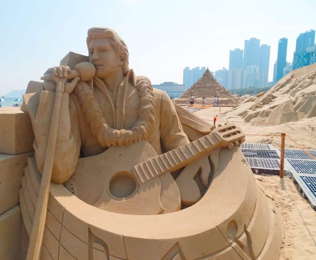 Elvis Presley sandcastle South Korea