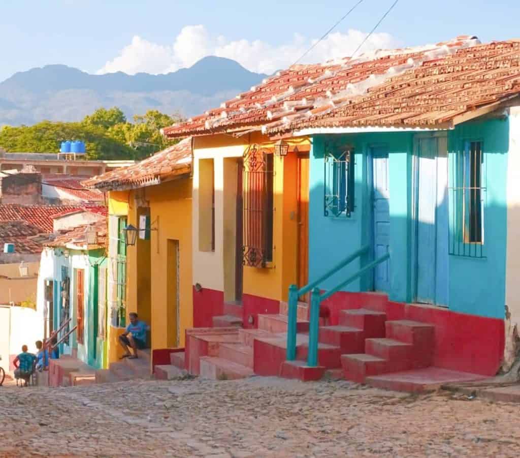 gekleurde huizen Trinidad cuba