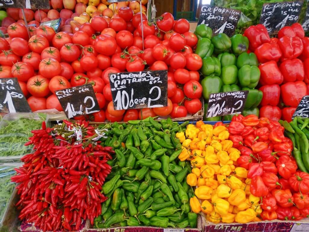 Peppers and tomatoes