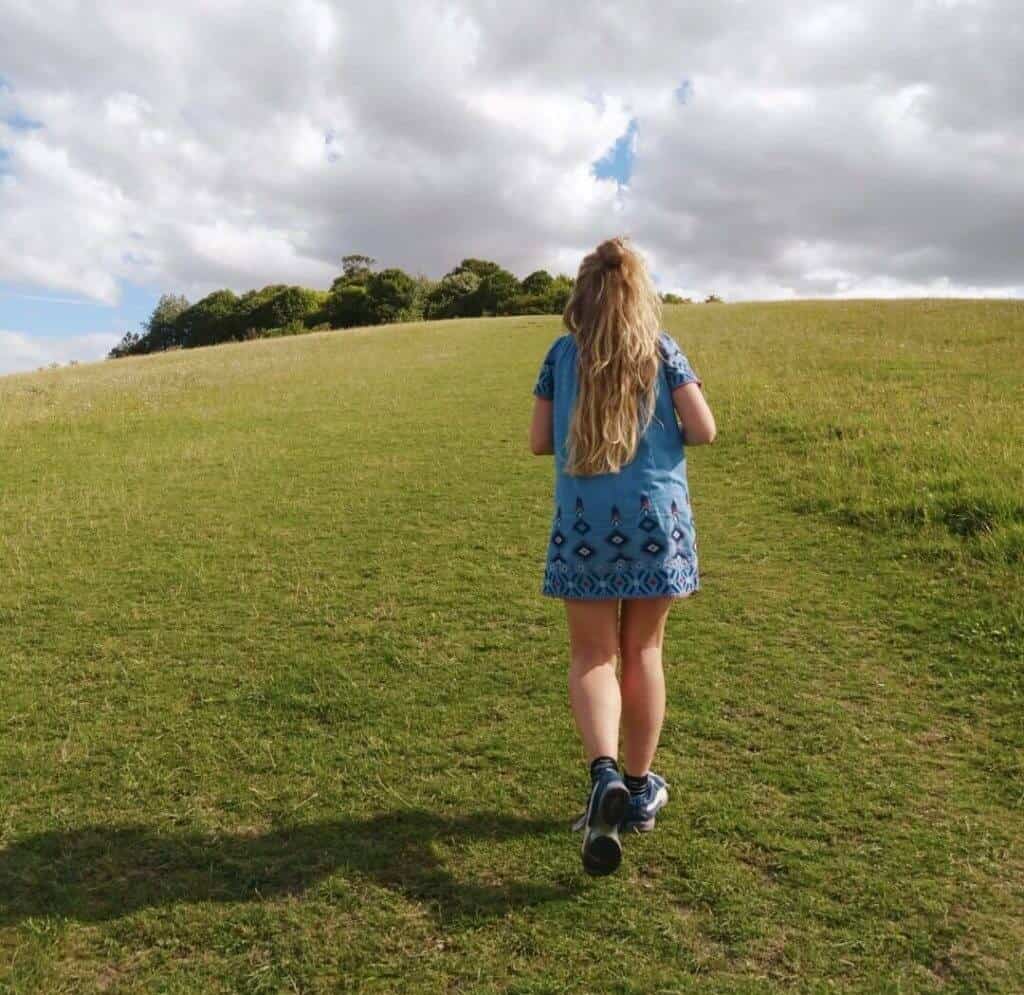 Walking up Wittenham Clumps