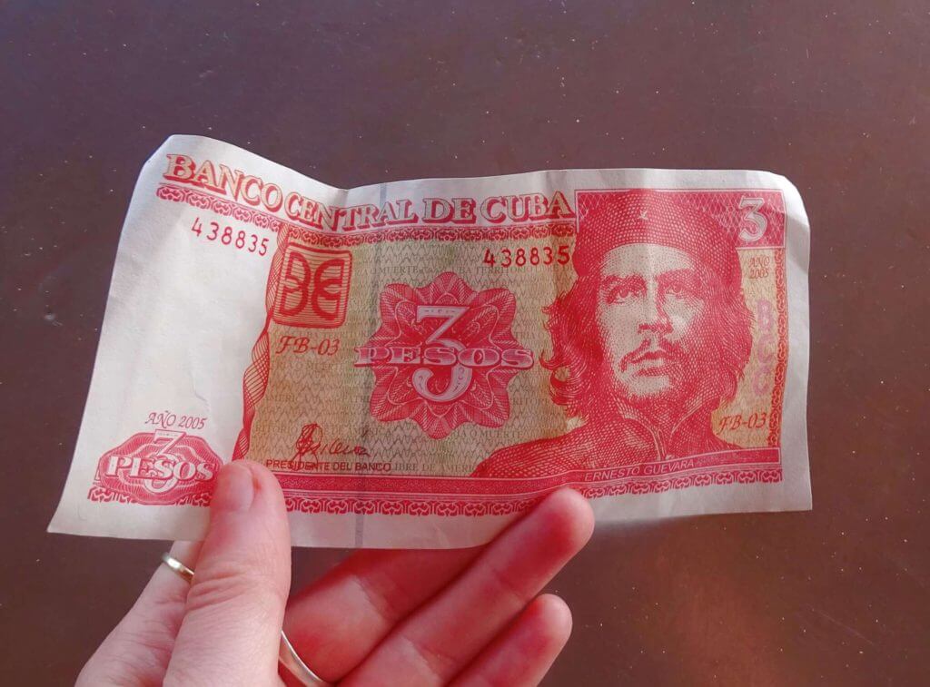 3 Cuban pesos