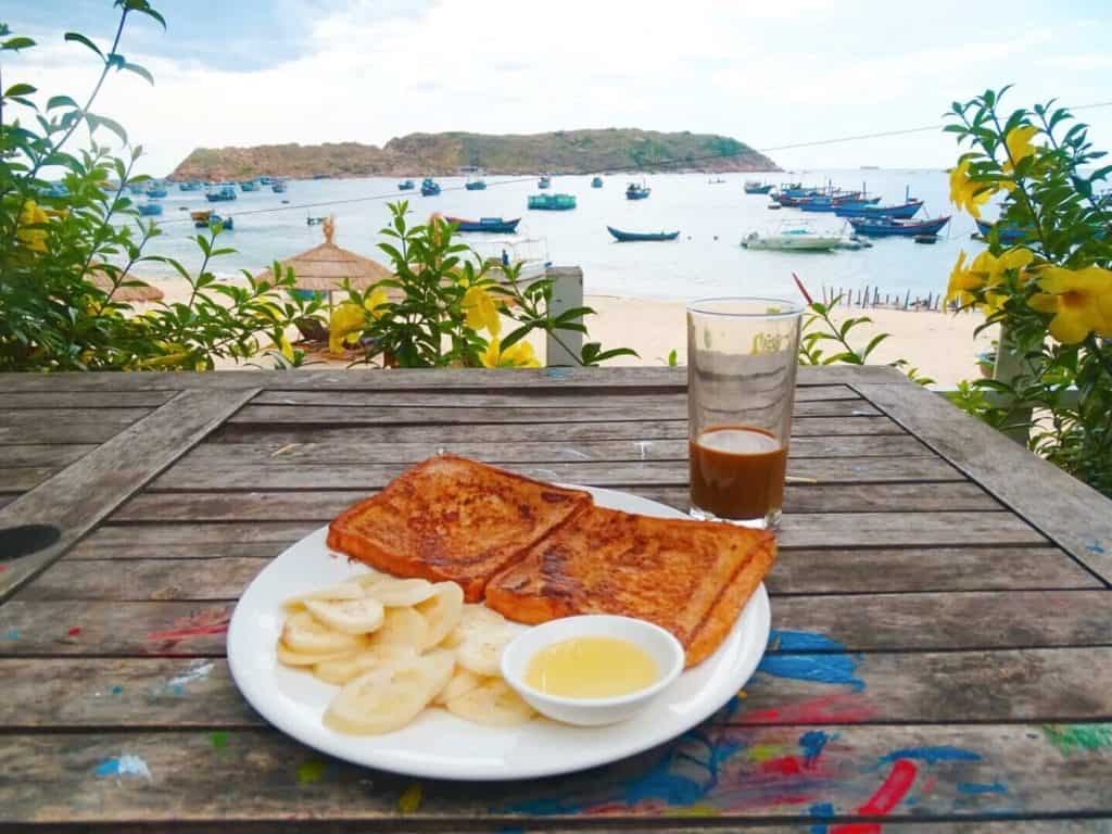 Breakfast and coffee Quy Nhon 2 week vietnam itinerary