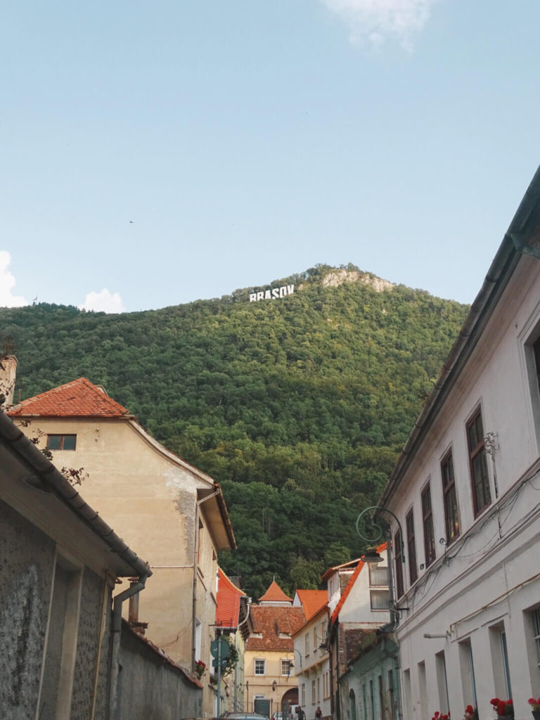 Hike to the Brasov sign