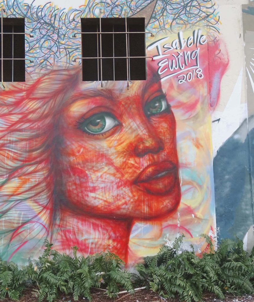 Female face street art in Wynwood 