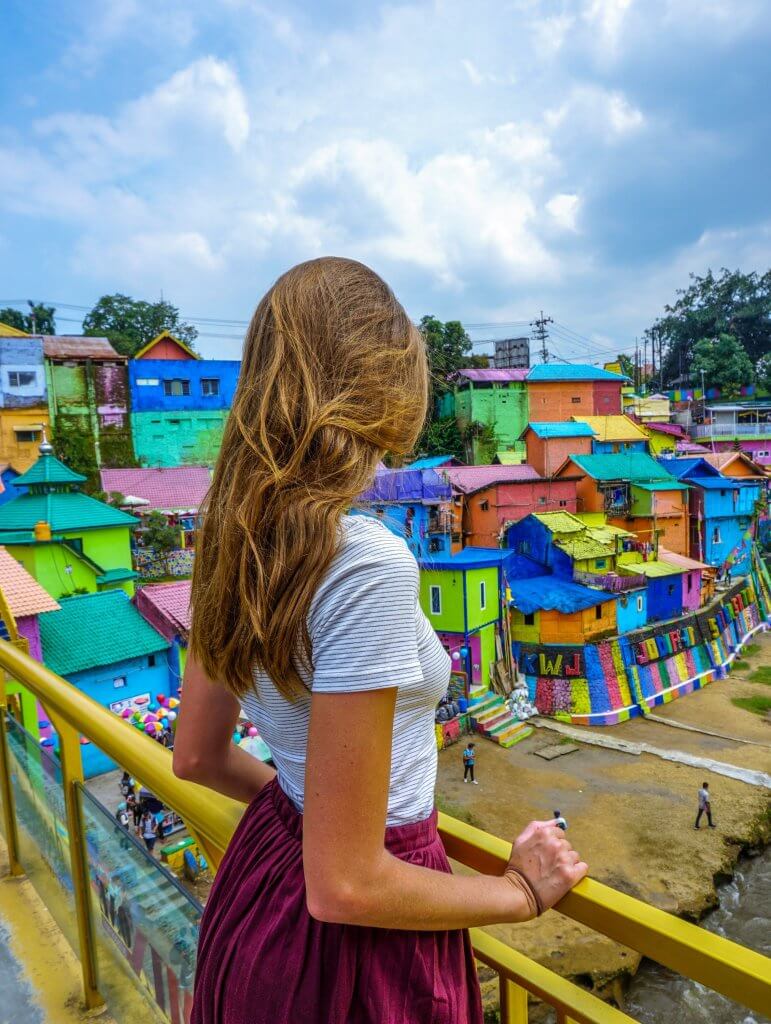 Solo traveller colourful Malang village