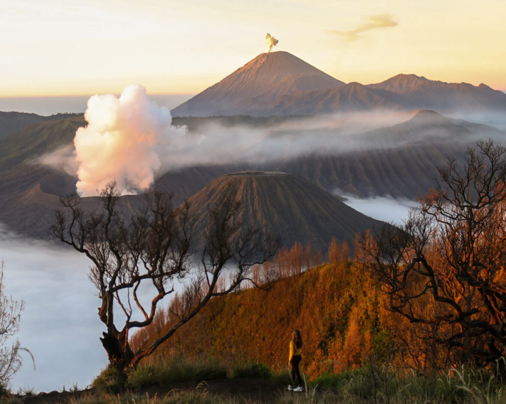 Cassie beside Mount Bromo 