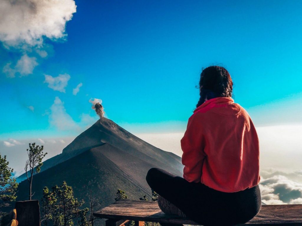 Lucy hiking volcano 