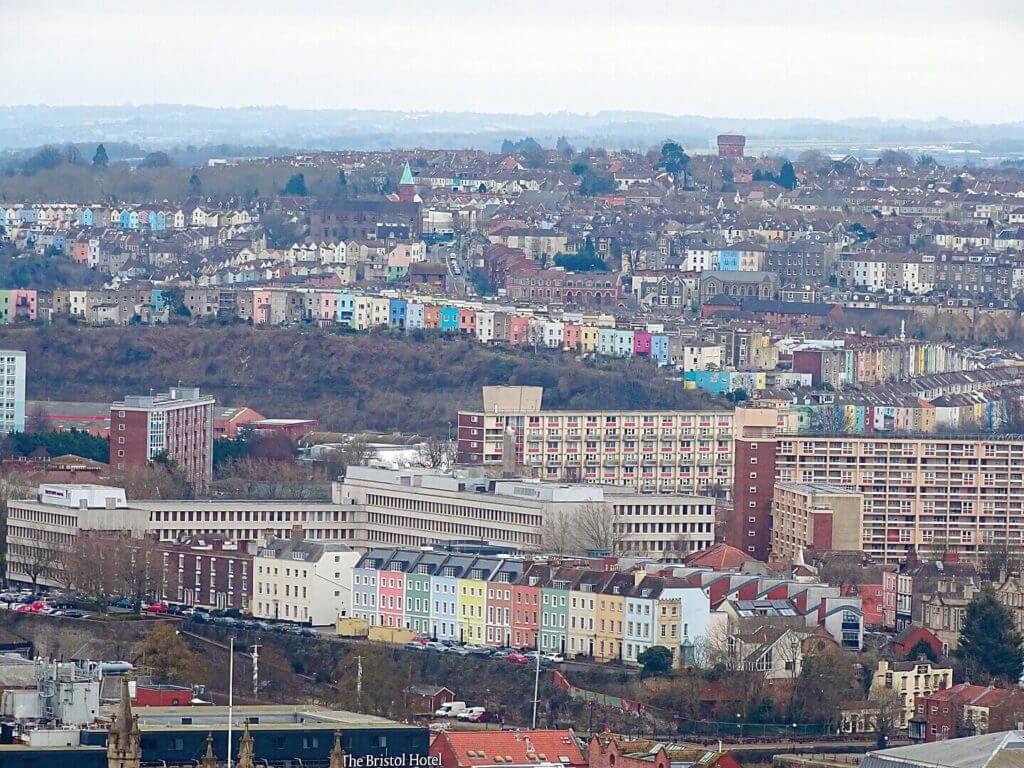 Birds eye view over Bristol from the Cabot Tower