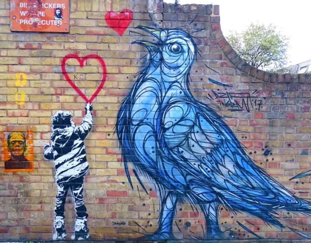 Banksy love heart mural