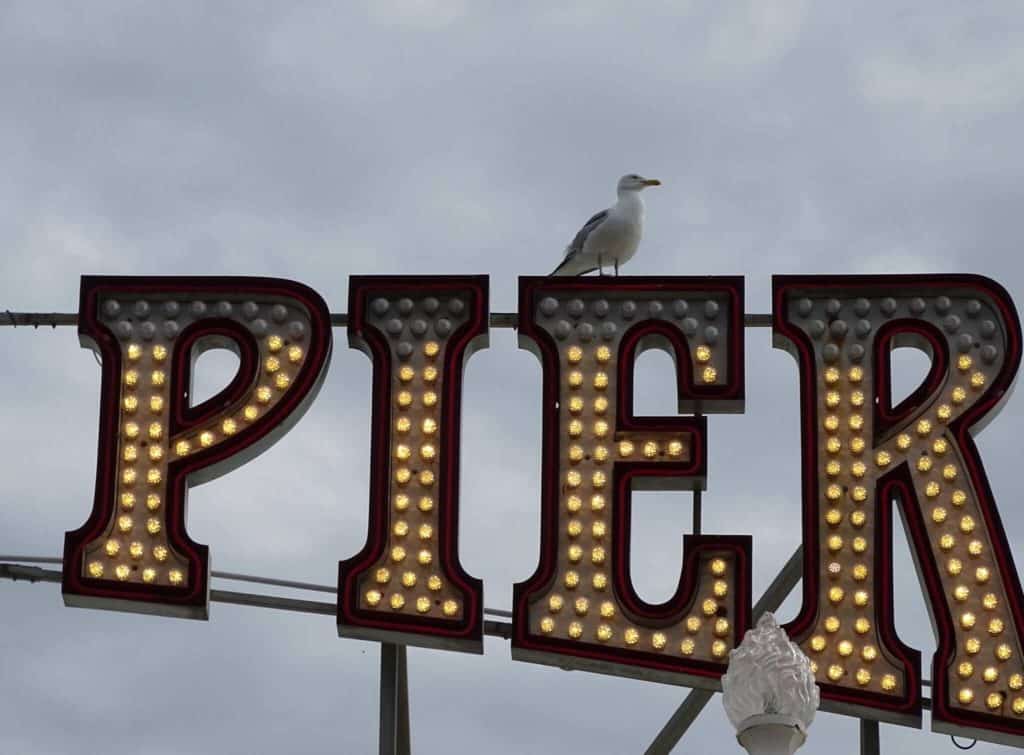 Pier sign brighton in a day