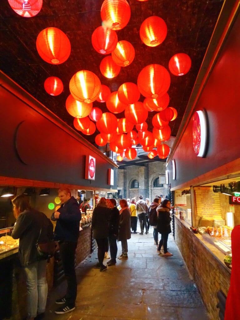 Chinese food stands Camden market 