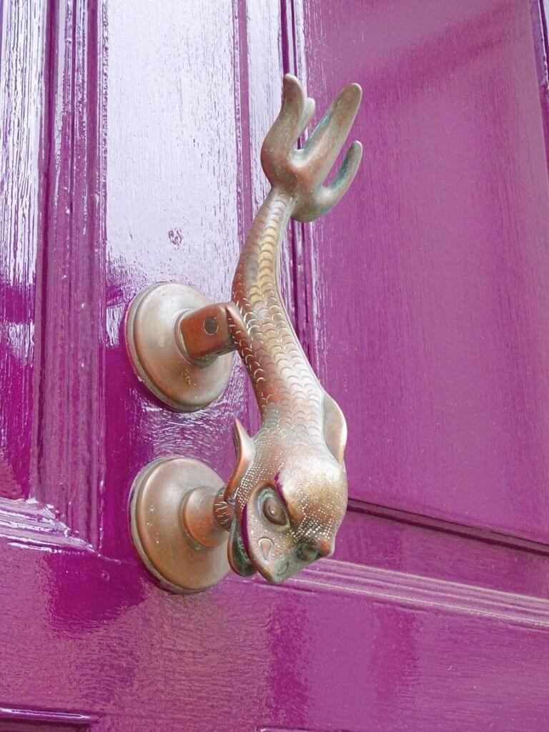 Pink dolphin door knocker