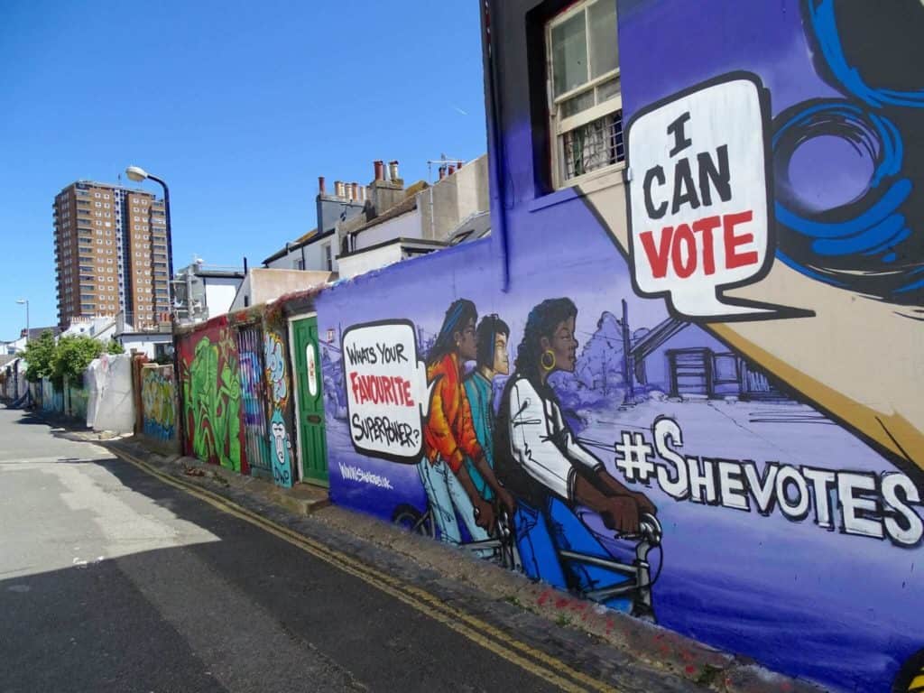 I can vote street art mural