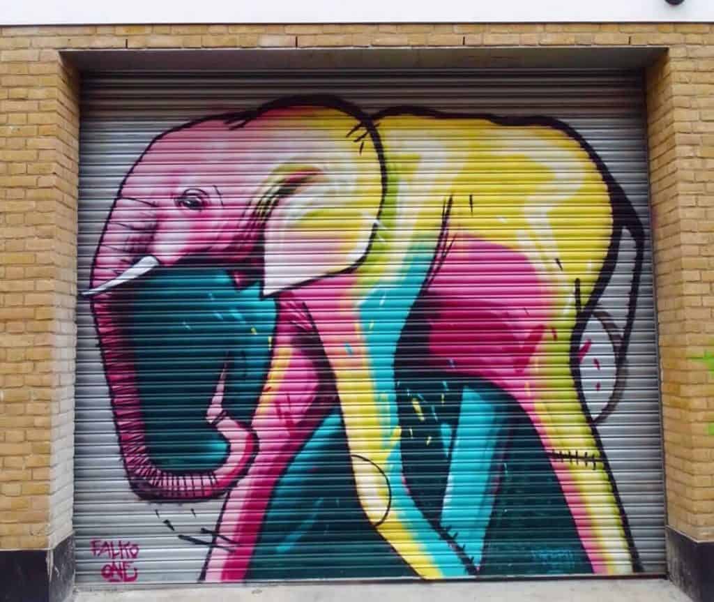 Elephant street art fashion street Shoreditch 