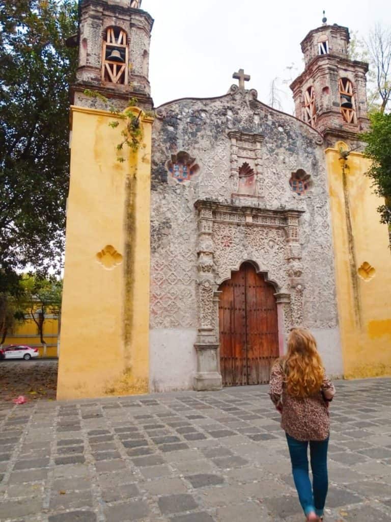 Yellow church Coyoacan 