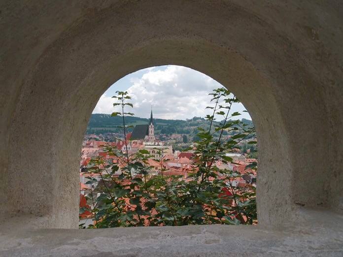 View through castle window