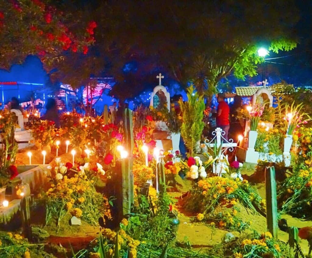 Graveyard for oaxaca mexico day of the dead celebrations